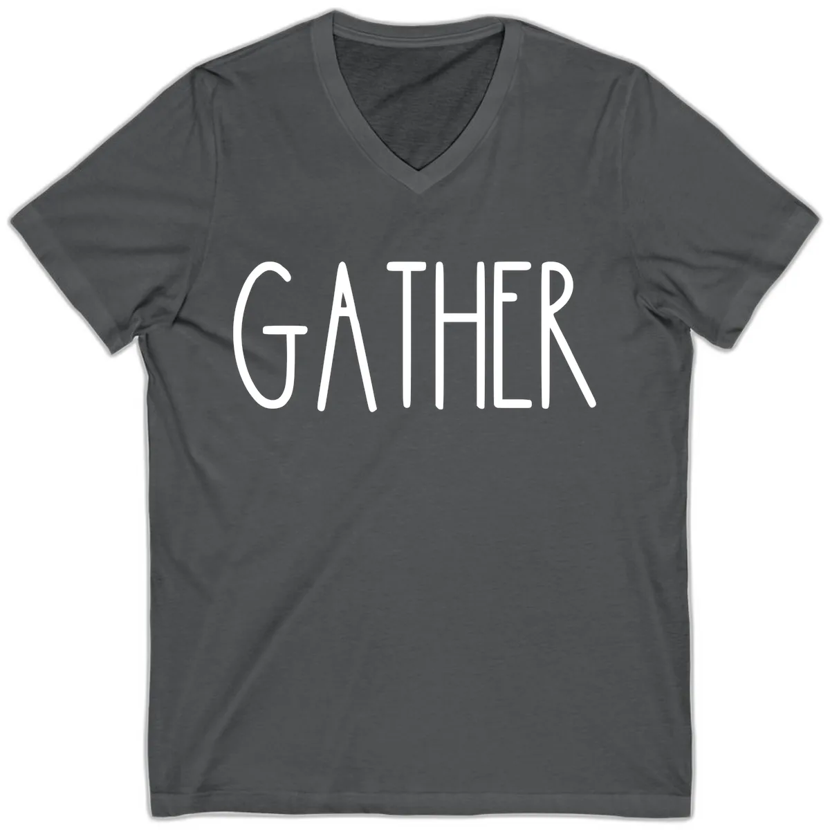 Gather Together Family Dinner V-Neck in Asphalt