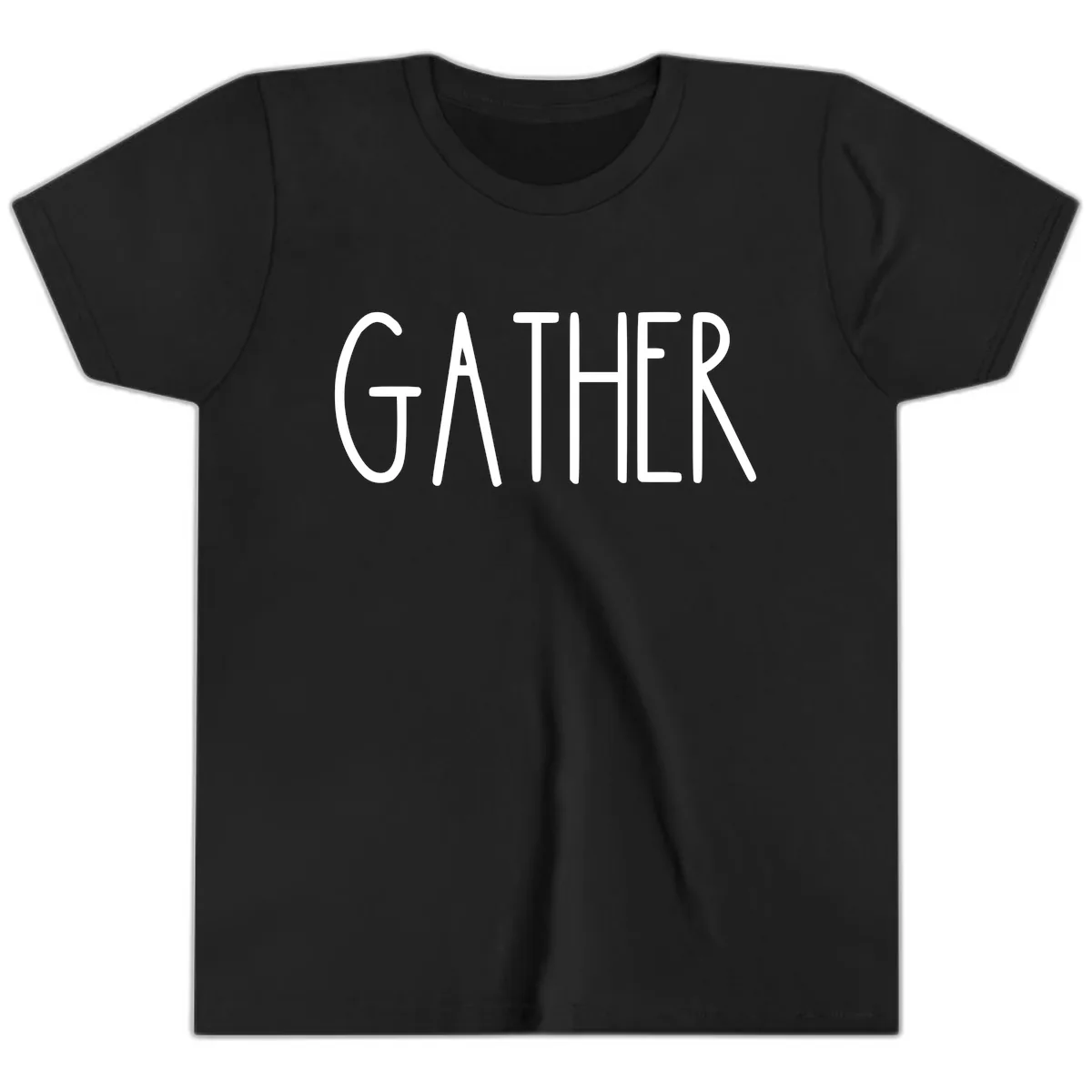 Gather Together Family Dinner Youth T-Shirt in Black