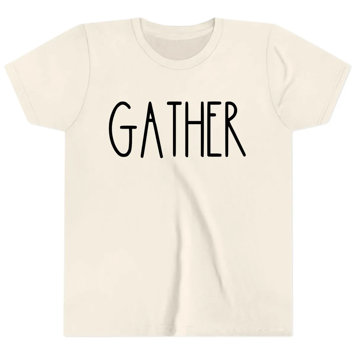 Gather Together Family Dinner Youth T-Shirt in Natural
