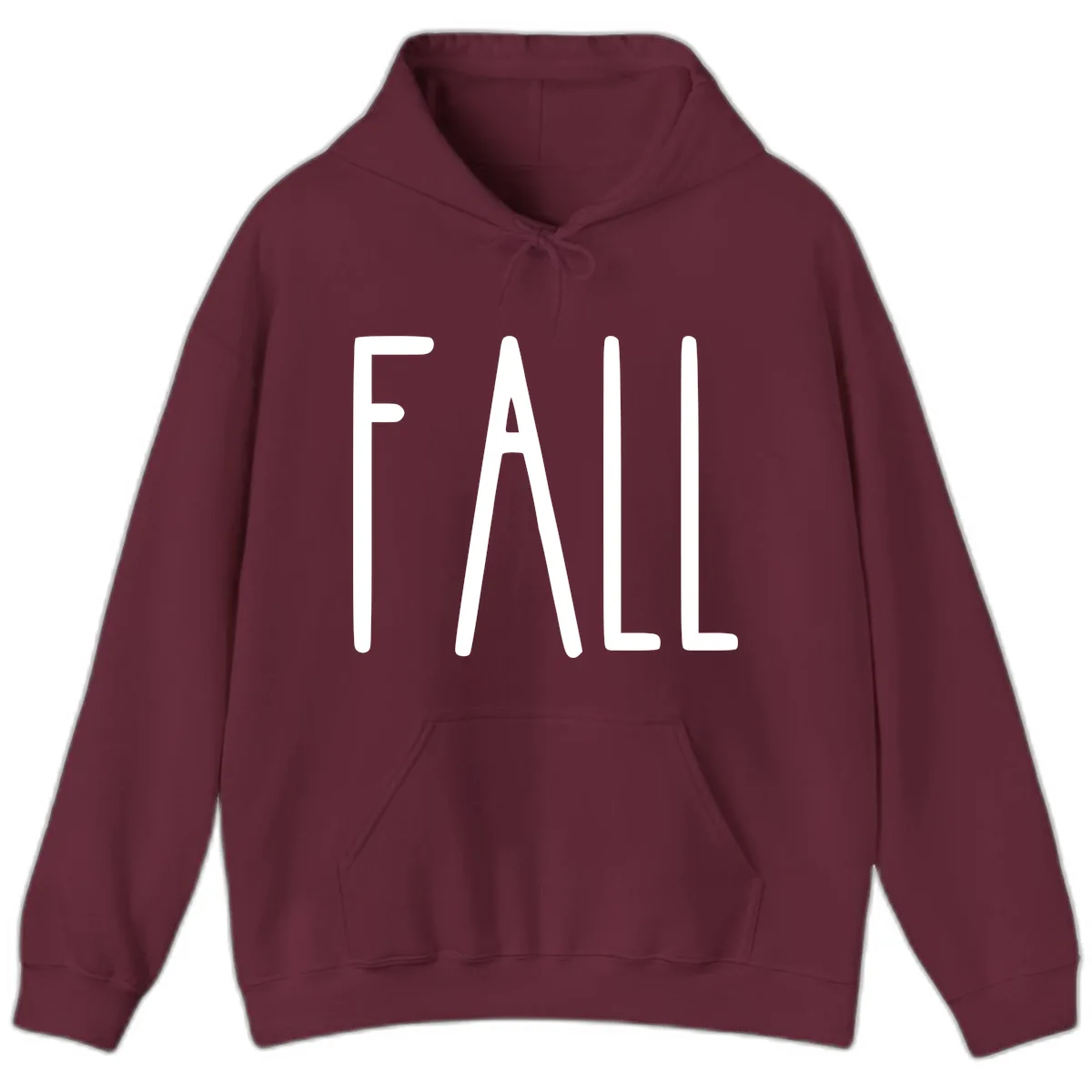 Simple Fall Season Typography Hoodie in Maroon