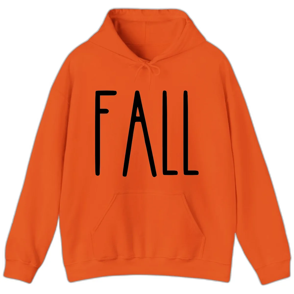 Simple Fall Season Typography Hoodie in Orange