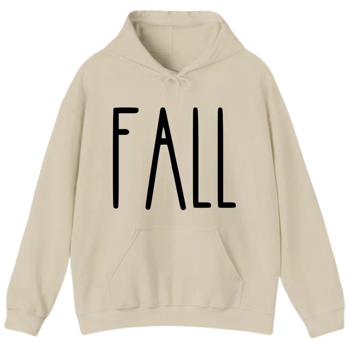 Simple Fall Season Typography Hoodie in Sand