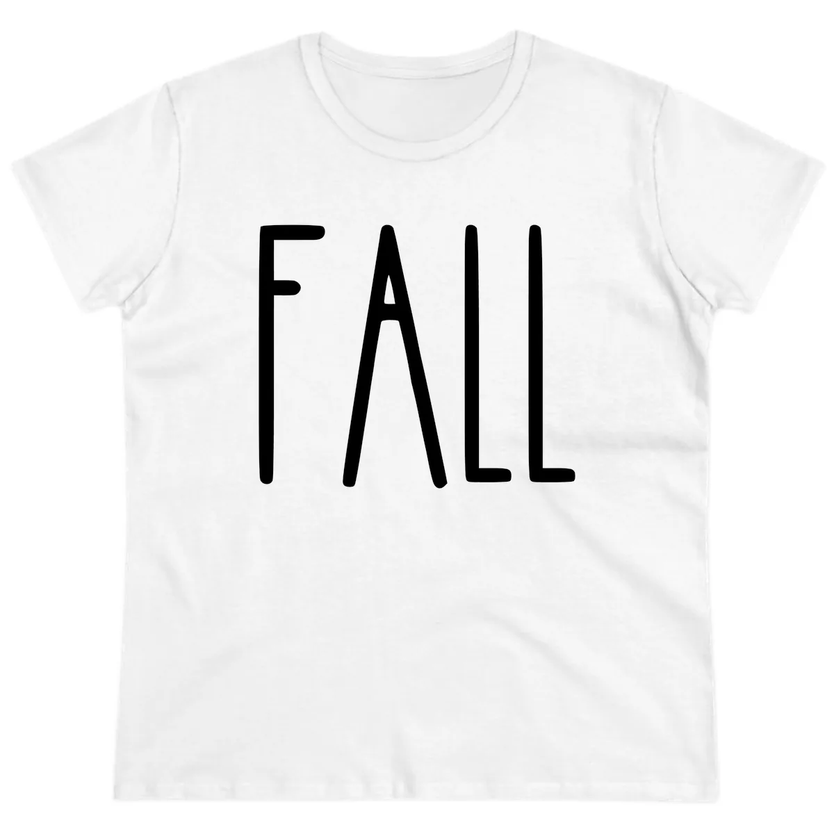 Simple Fall Season Typography Ladies Tee in White