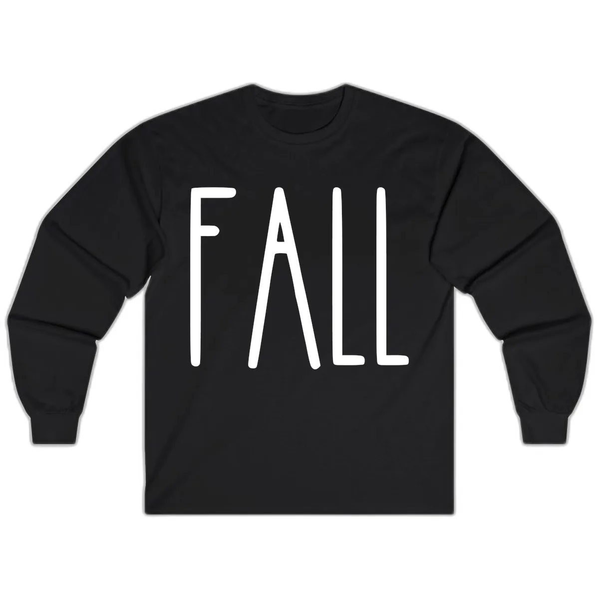 Simple Fall Season Typography Long Sleeve in Black