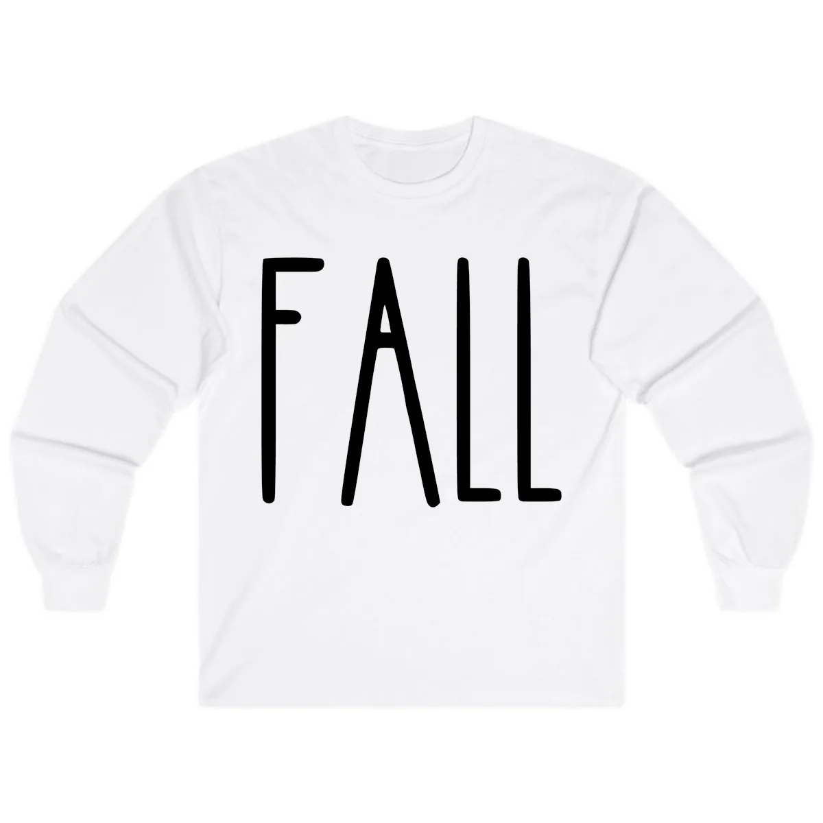 Simple Fall Season Typography Long Sleeve in White