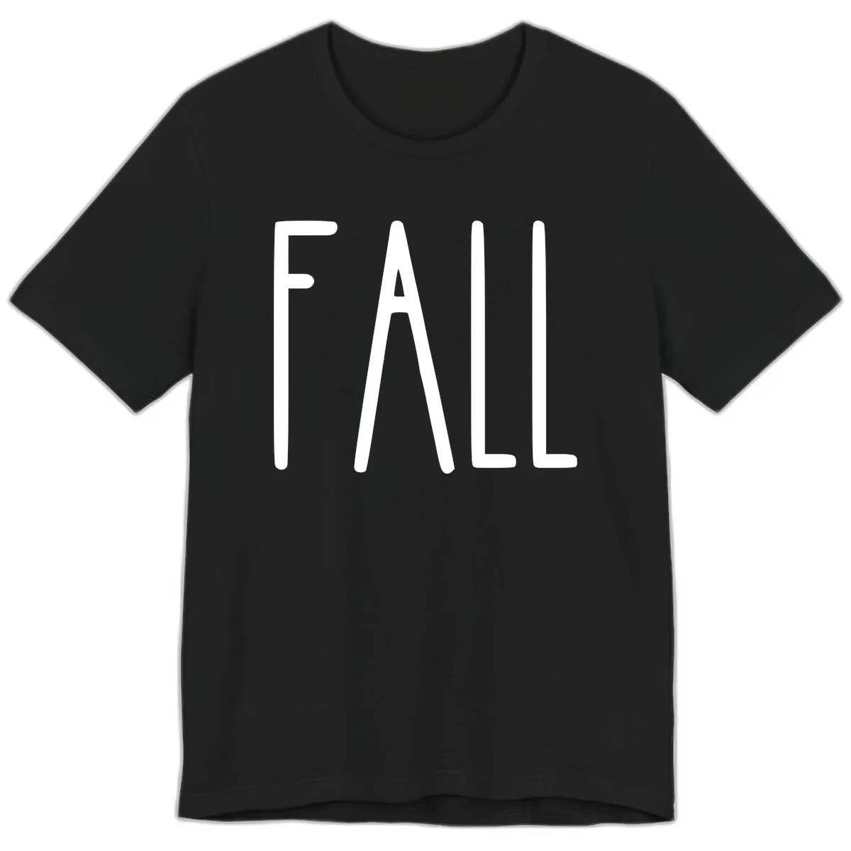 Simple Fall Season Typography Premium T-Shirt in Black