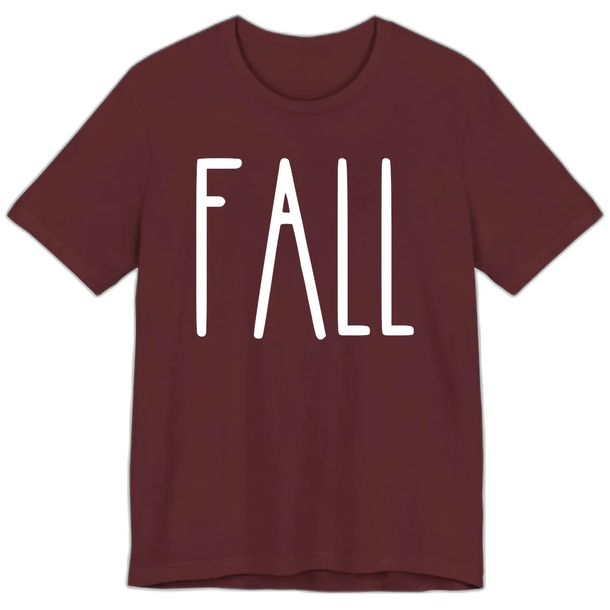 Simple Fall Season Typography Premium T-Shirt in Maroon