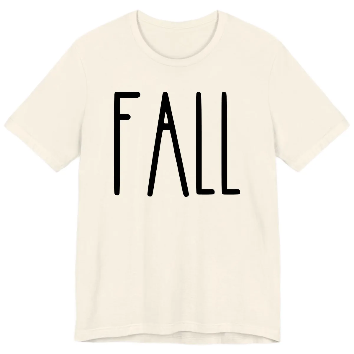 Simple Fall Season Typography Premium T-Shirt in Natural