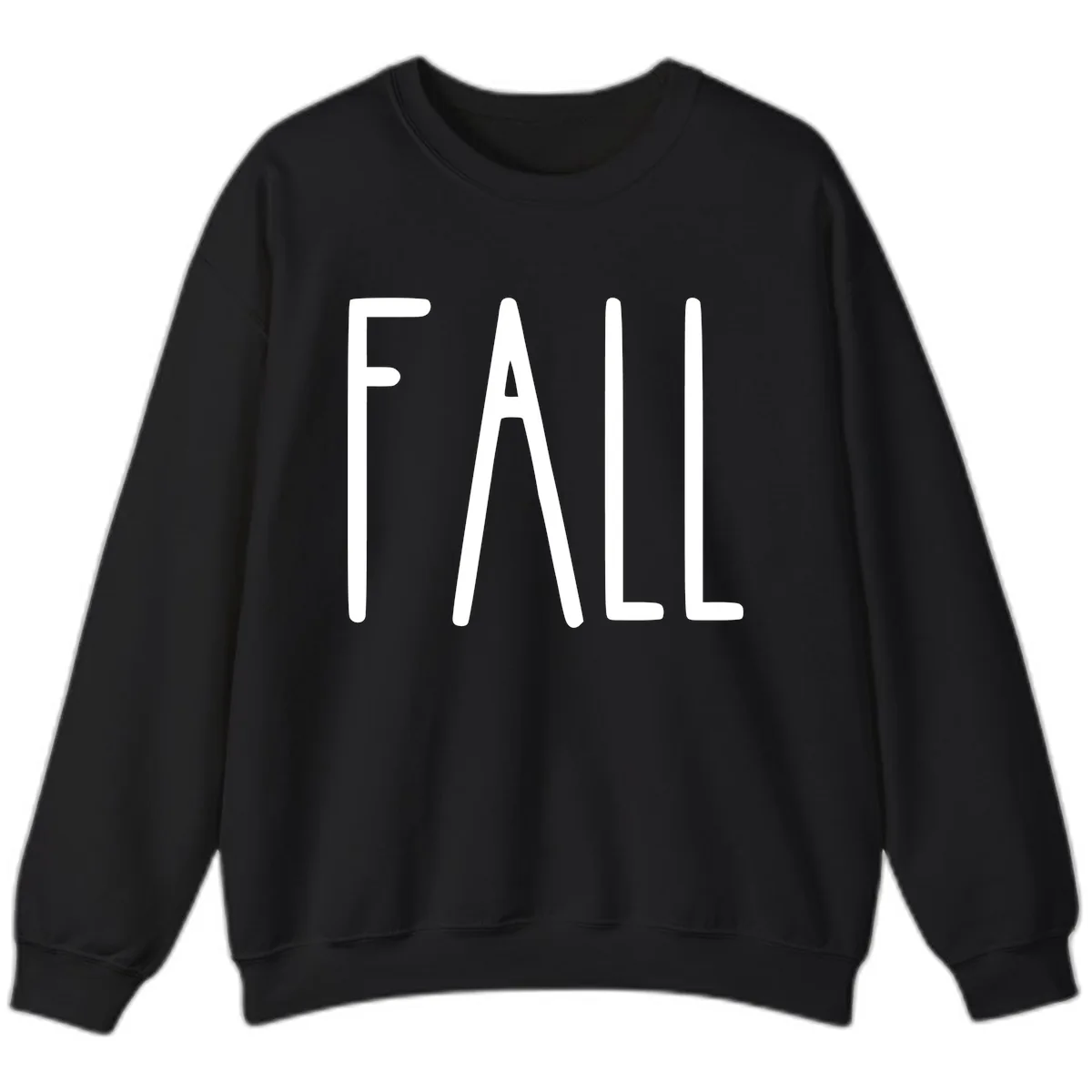 Simple Fall Season Typography Sweatshirt in Black
