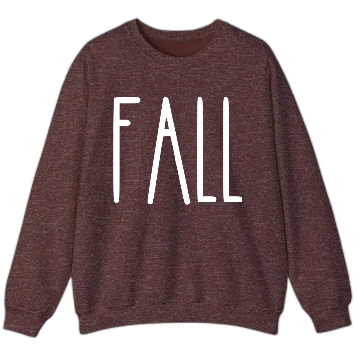 Simple Fall Season Typography Sweatshirt in Heather Sport Dark Maroon
