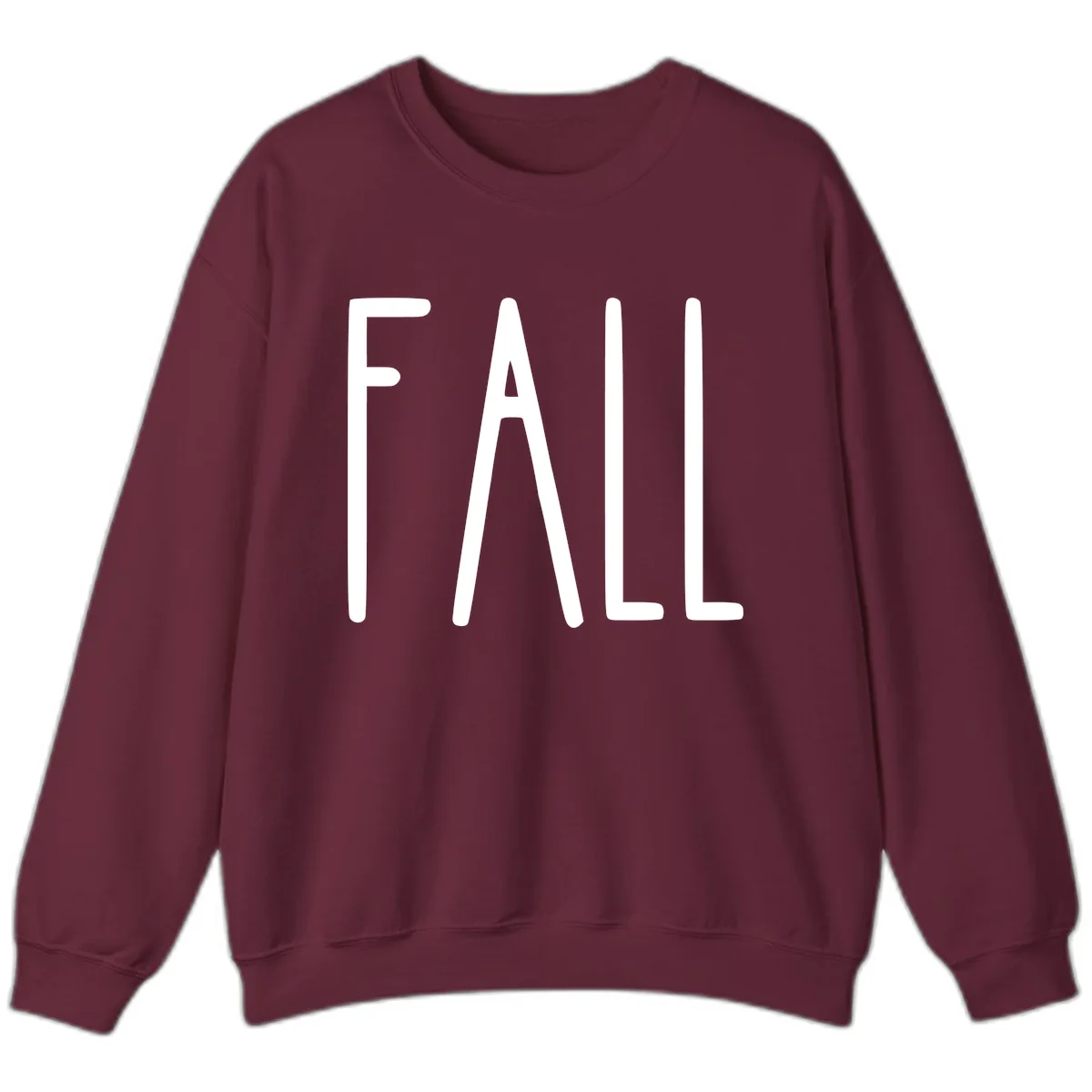 Simple Fall Season Typography Sweatshirt in Maroon