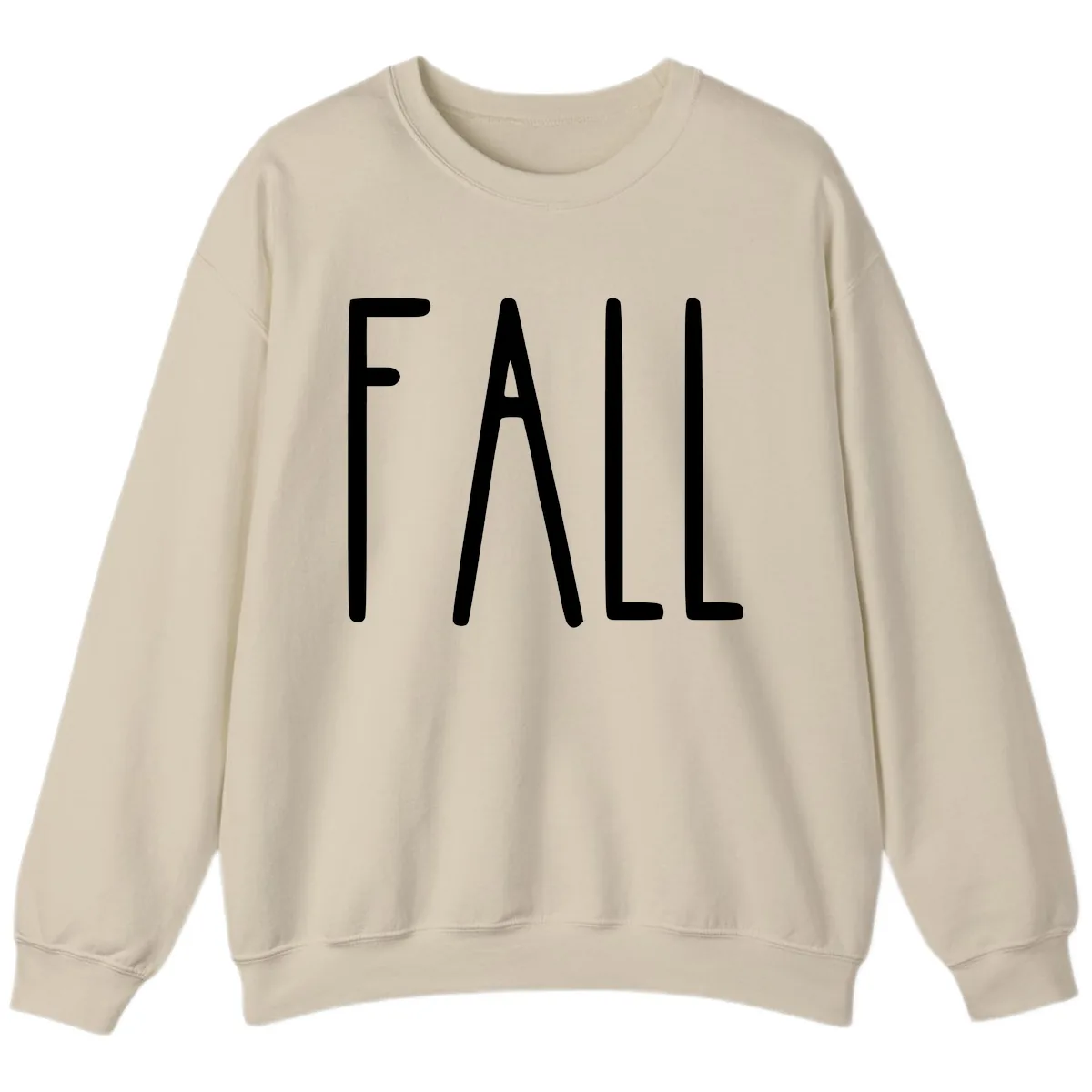 Simple Fall Season Typography Sweatshirt in Sand
