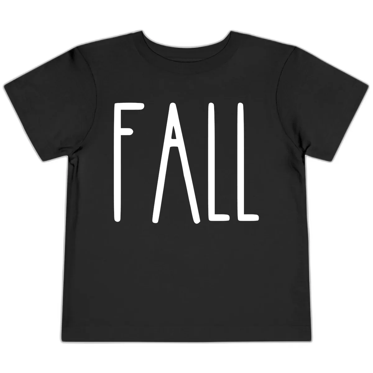 Simple Fall Season Typography Toddler T-Shirt in Black