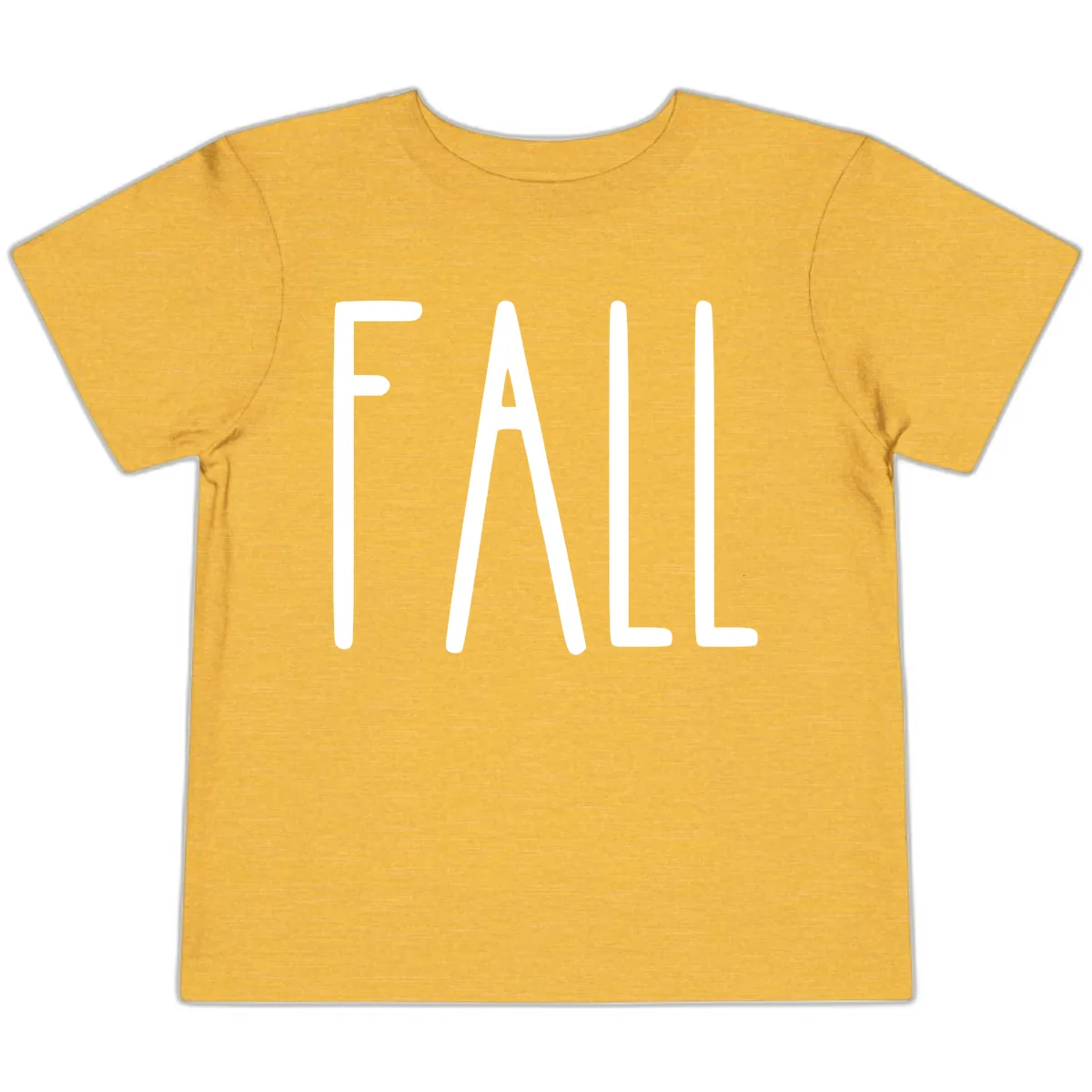 Simple Fall Season Typography Toddler T-Shirt in Heather Yellow Gold