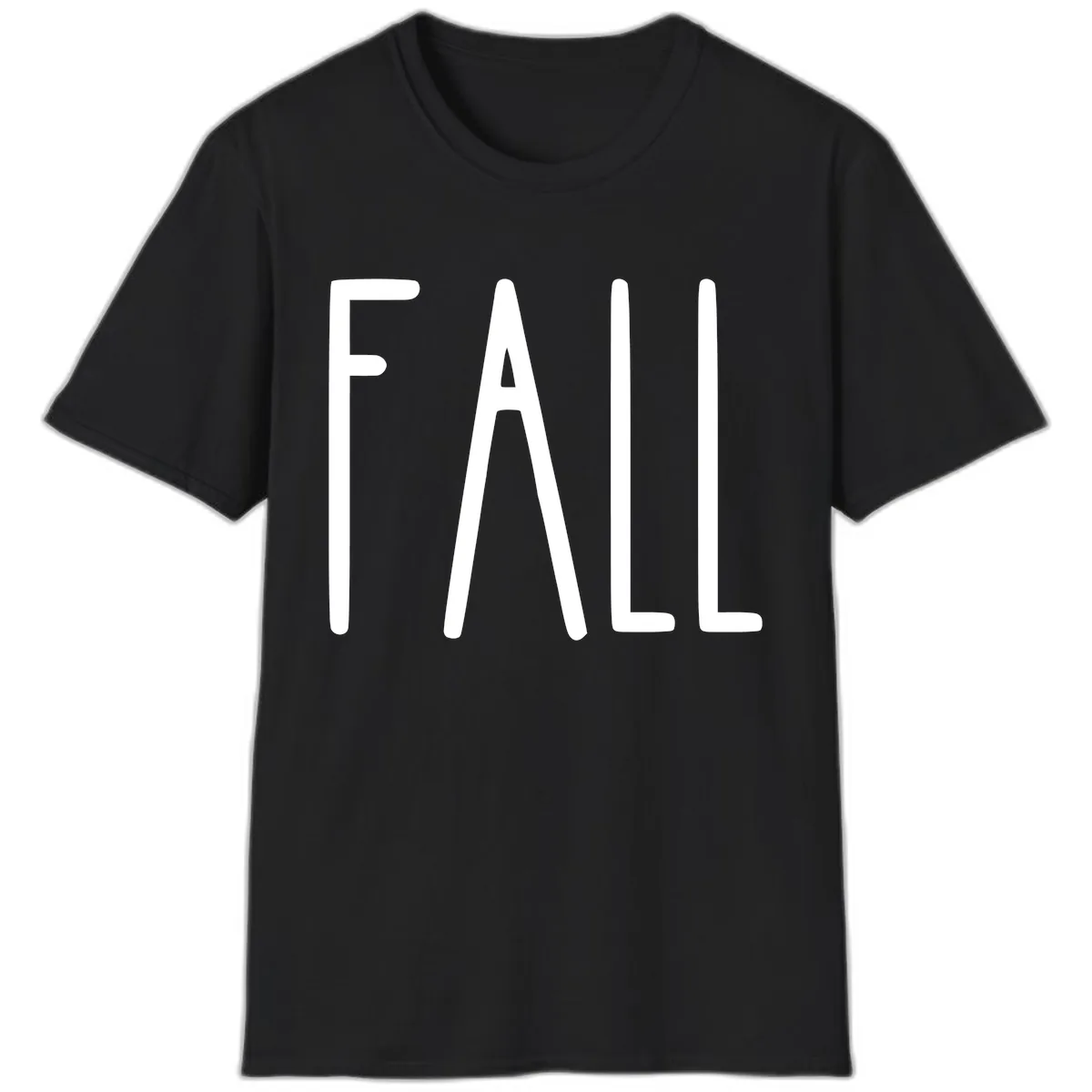 Simple Fall Season Typography T-Shirt in Black