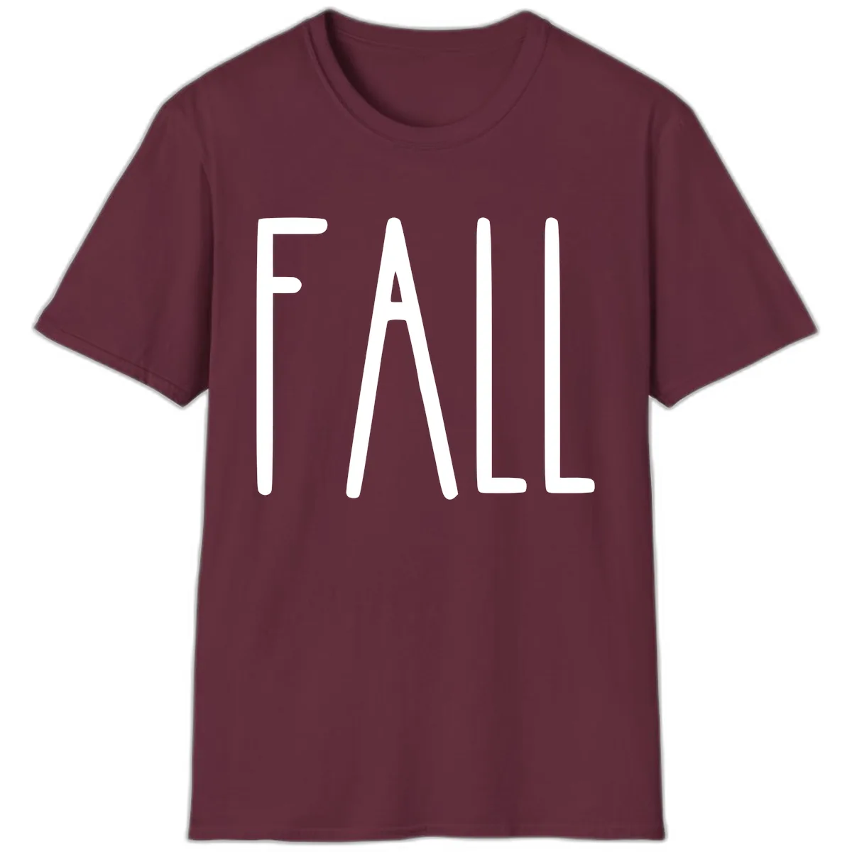 Simple Fall Season Typography T-Shirt in Maroon