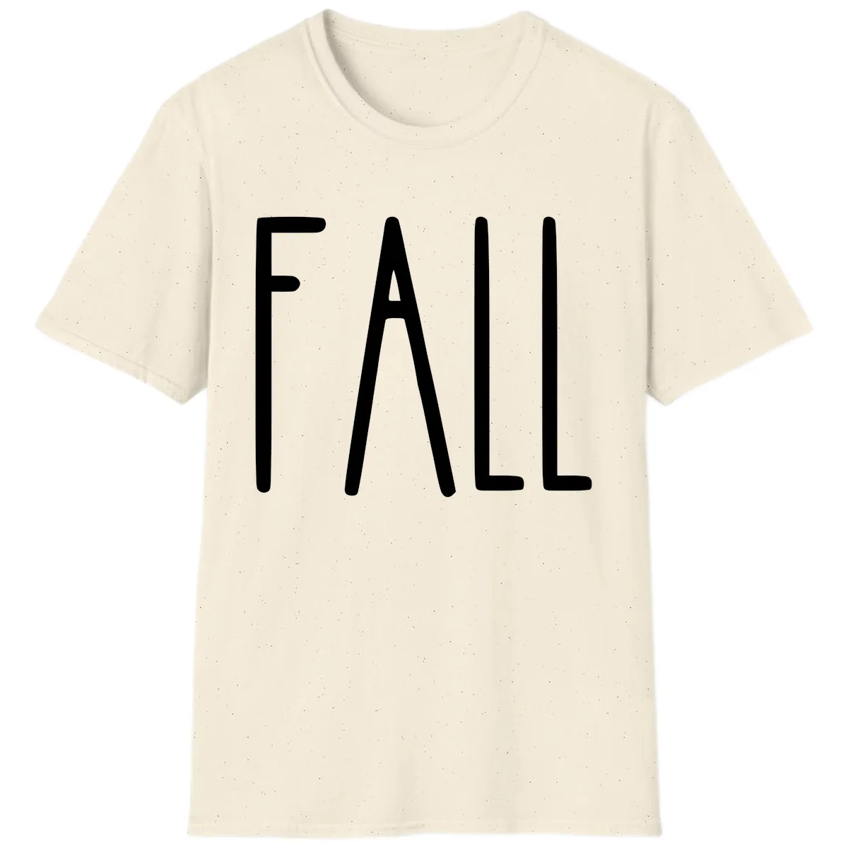 Simple Fall Season Typography T-Shirt in Natural
