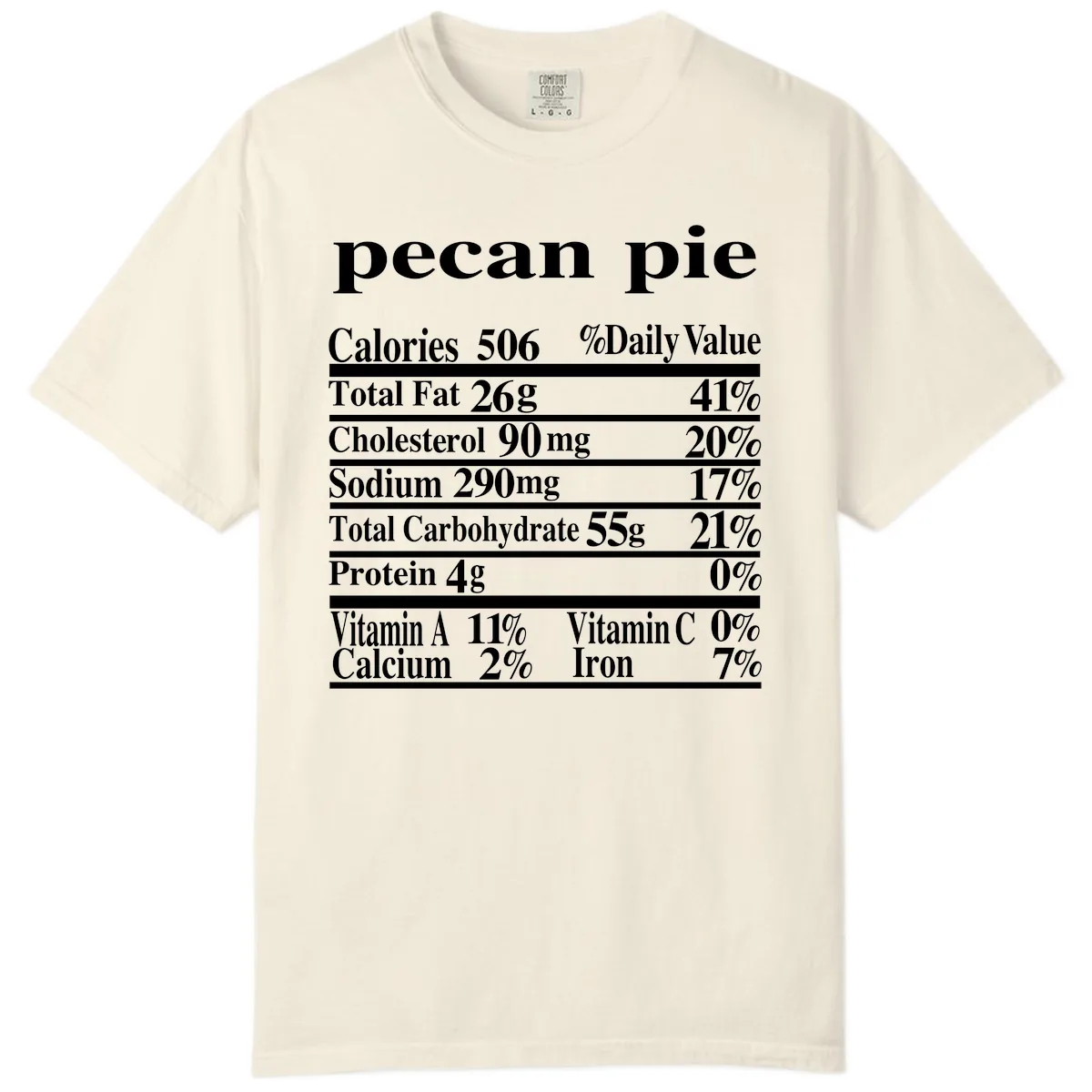 Pecan Pie Nutrition Facts Comfort Color in Ivory
