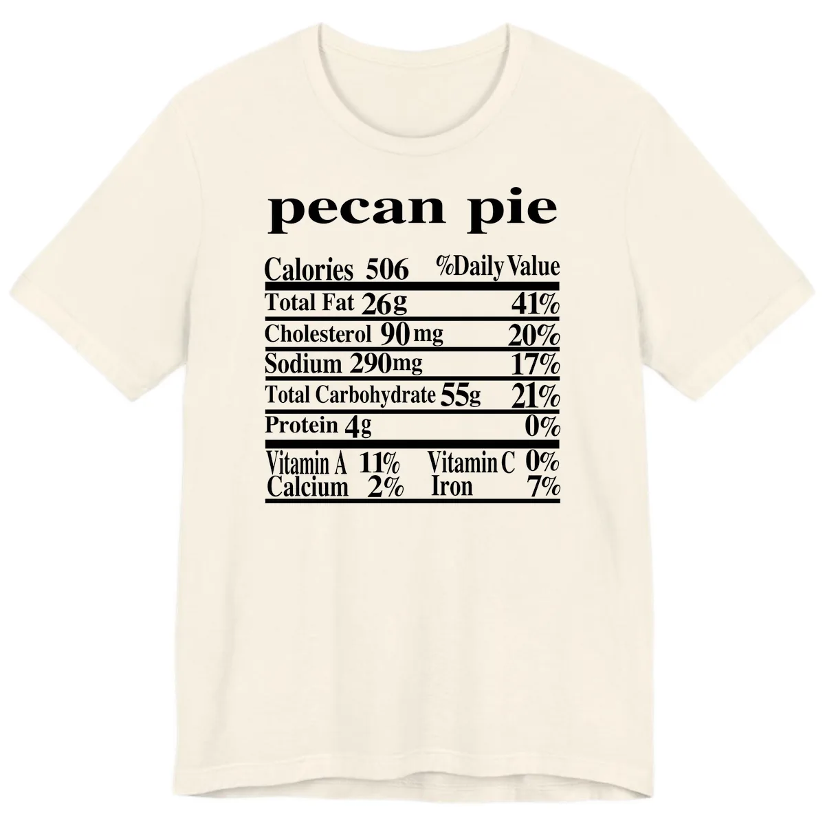 Pecan Pie Nutrition Facts Premium T-Shirt in Natural