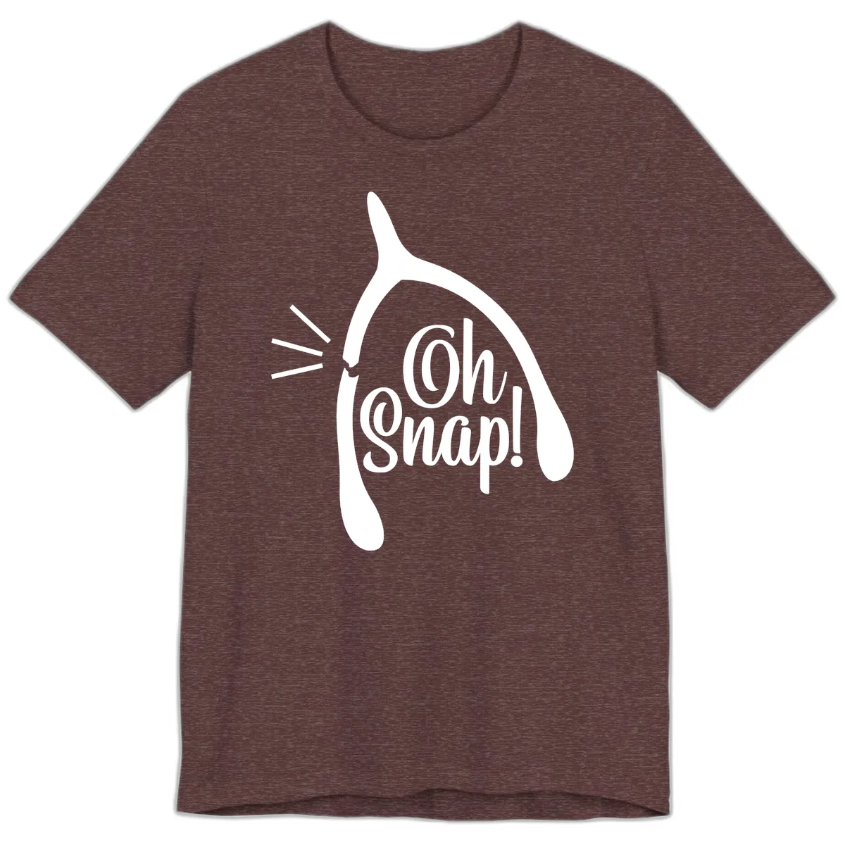 Oh Snap Wishbone Design Premium T-Shirt in Heather Maroon