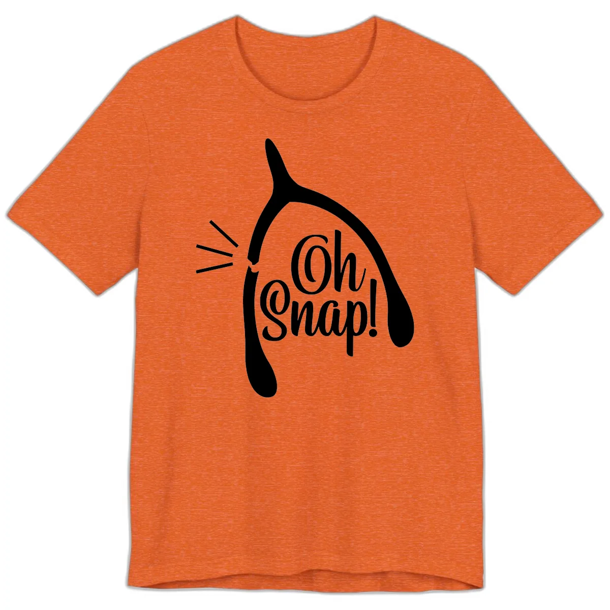 Oh Snap Wishbone Design Premium T-Shirt in Heather Orange