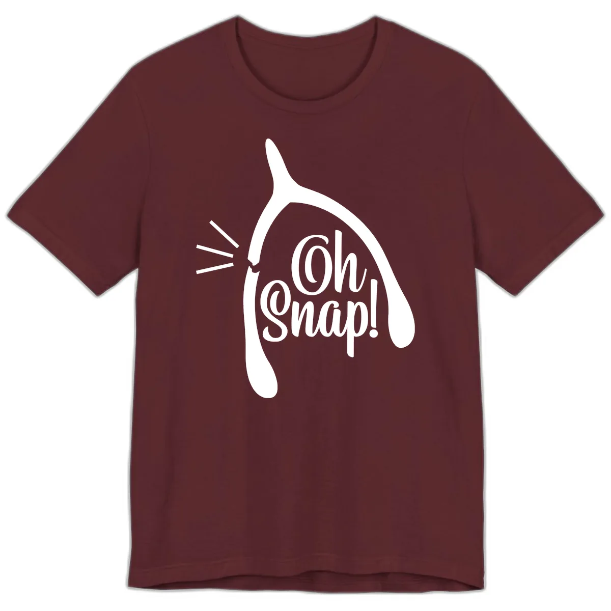 Oh Snap Wishbone Design Premium T-Shirt in Maroon
