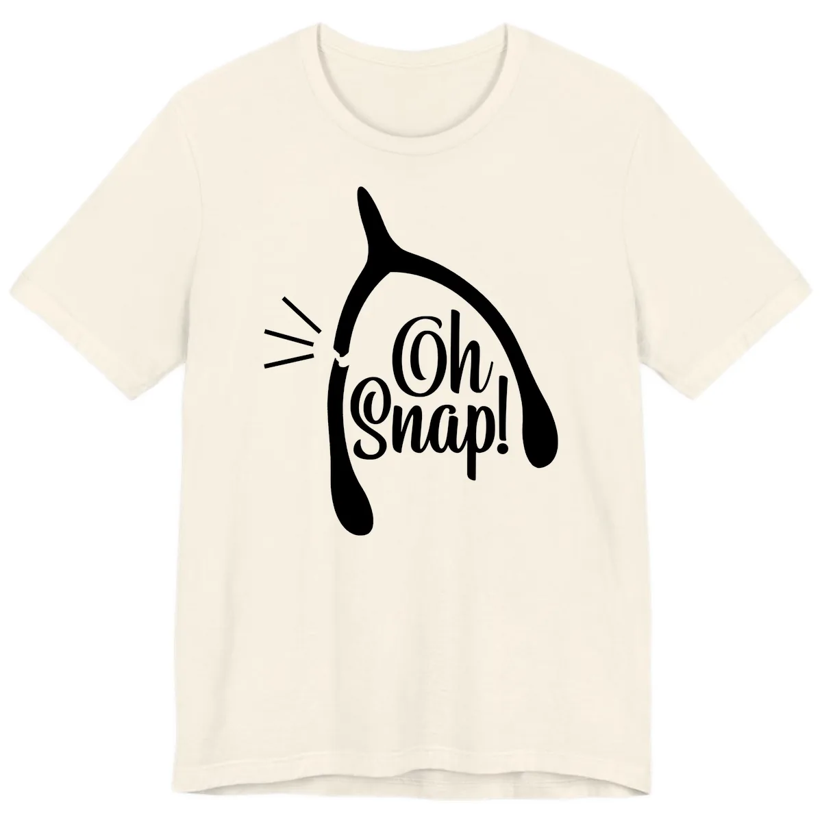 Oh Snap Wishbone Design Premium T-Shirt in Natural