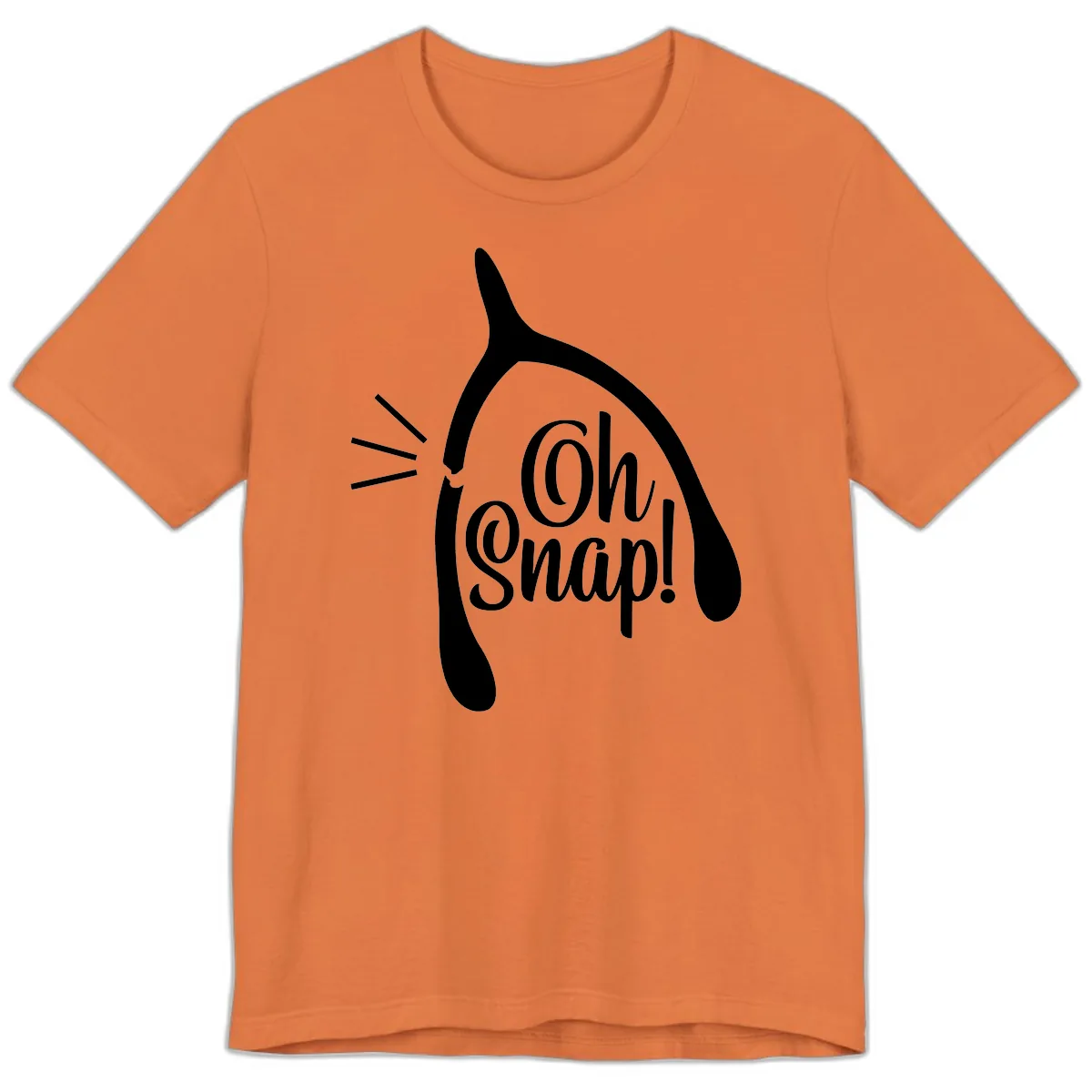 Oh Snap Wishbone Design Premium T-Shirt in Burnt Orange