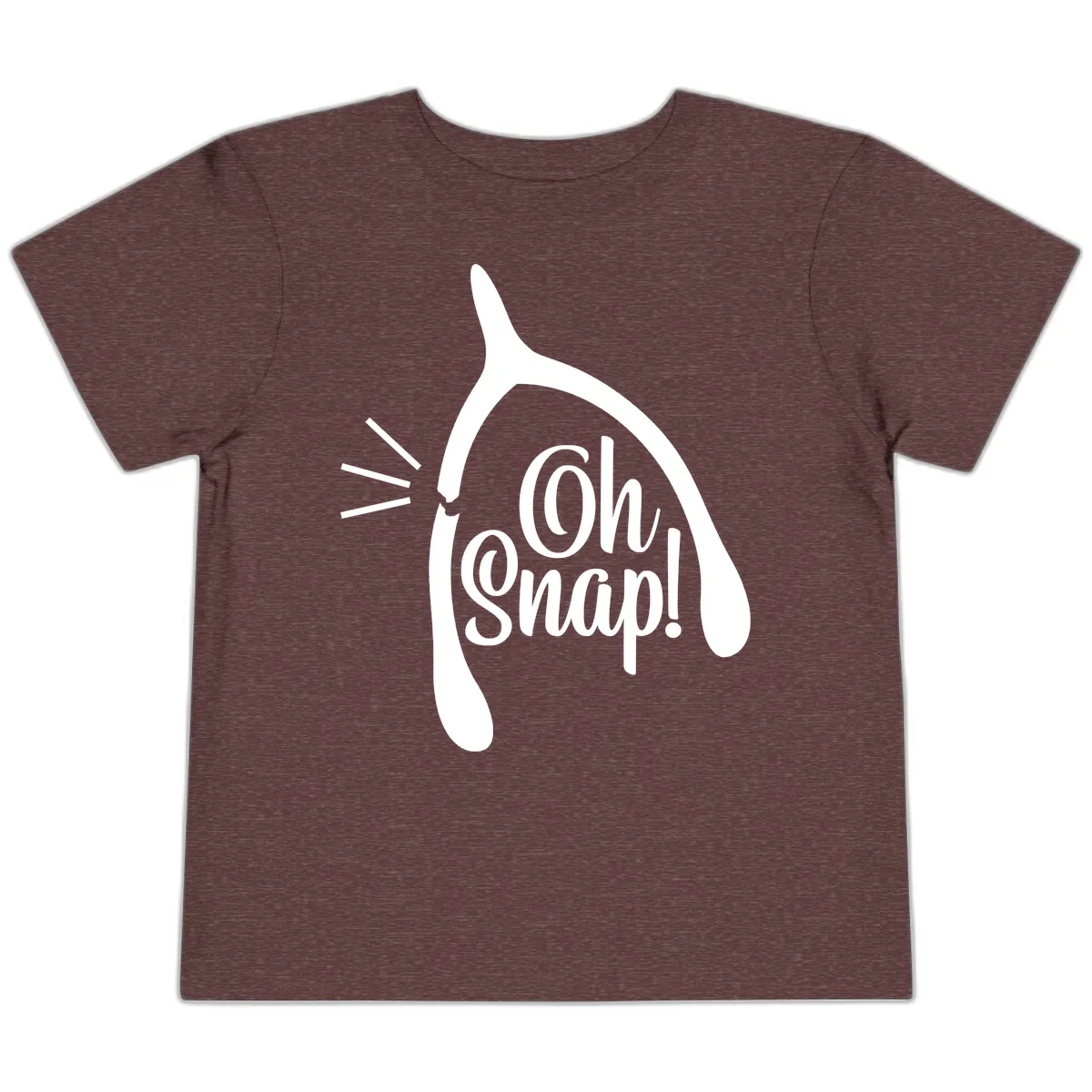 Oh Snap Wishbone Design Toddler T-Shirt in Heather Maroon
