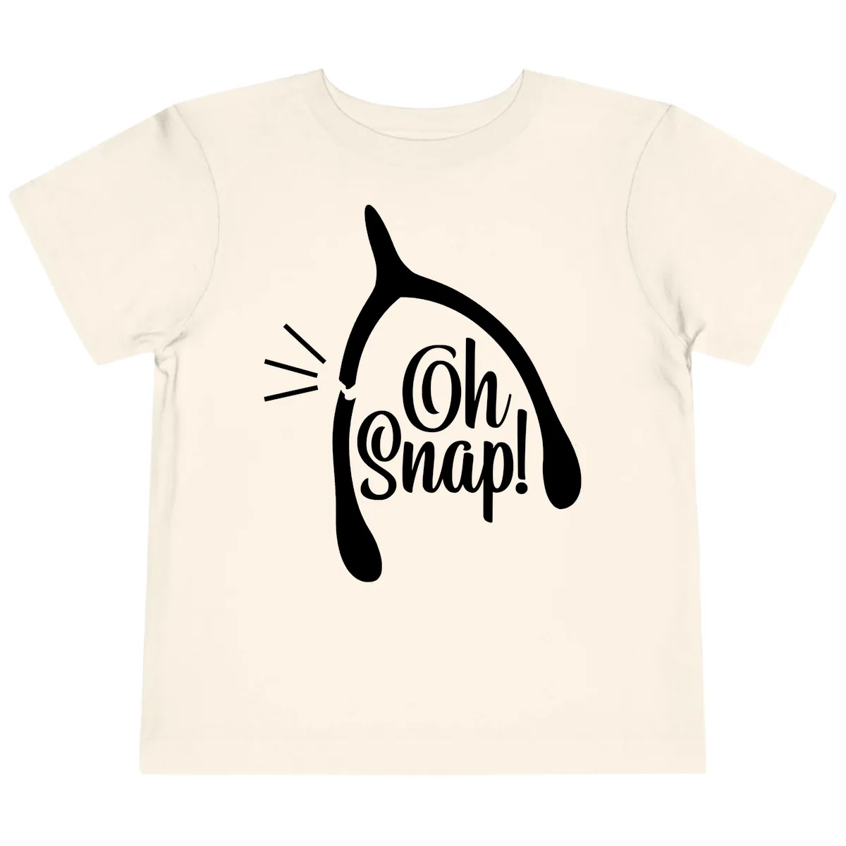 Oh Snap Wishbone Design Toddler T-Shirt in Natural
