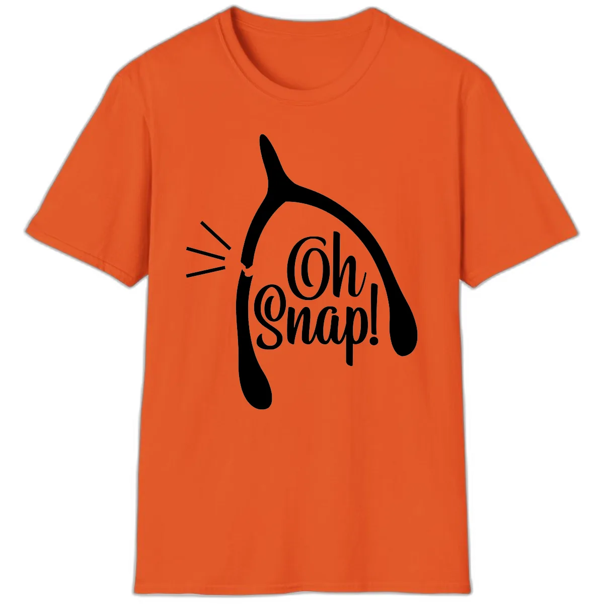 Oh Snap Wishbone Design T-Shirt in Orange