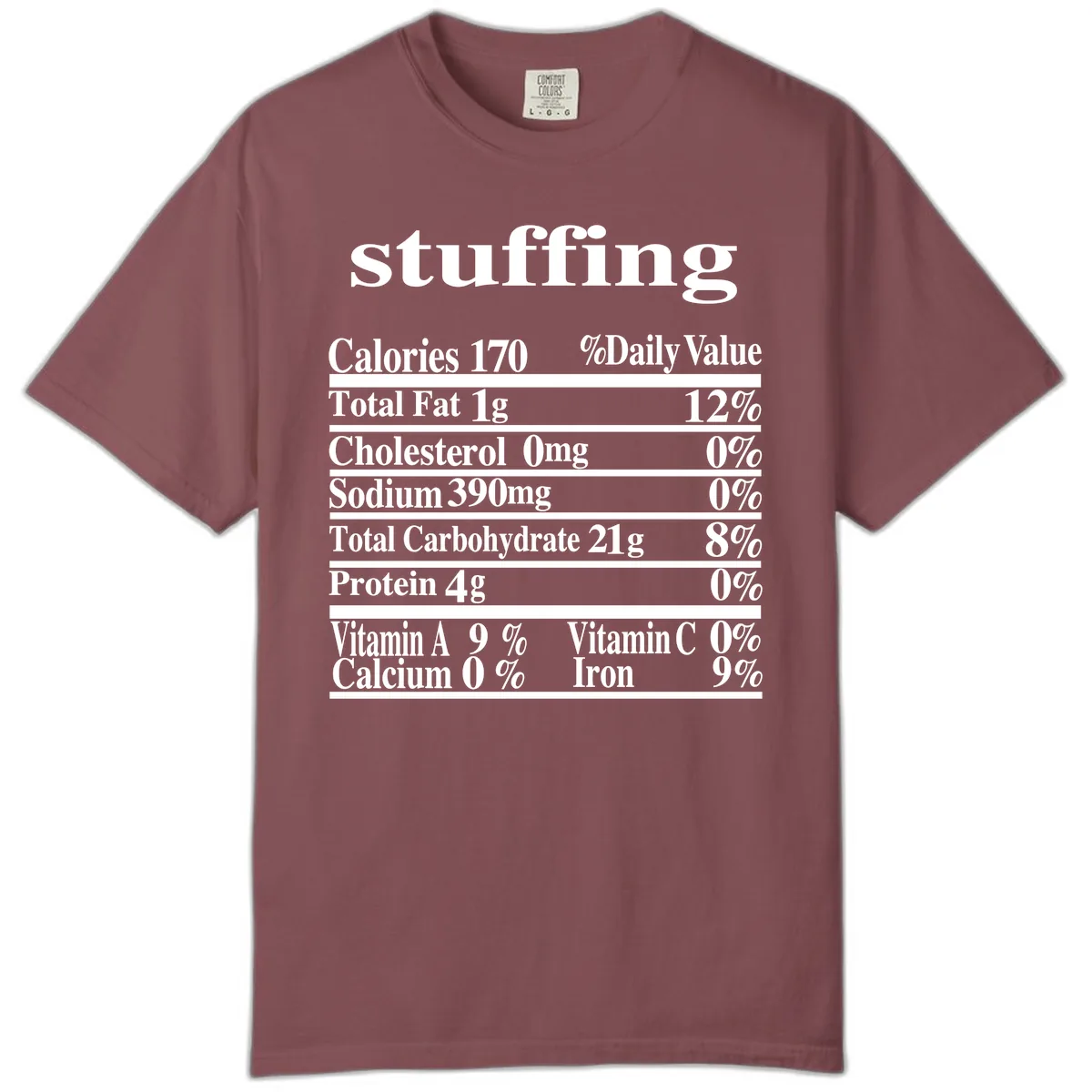 Stuffing Nutrition Facts Comfort Color in Brick