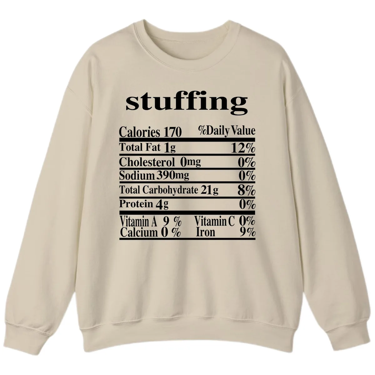 Stuffing Nutrition Facts Sweatshirt in Sand