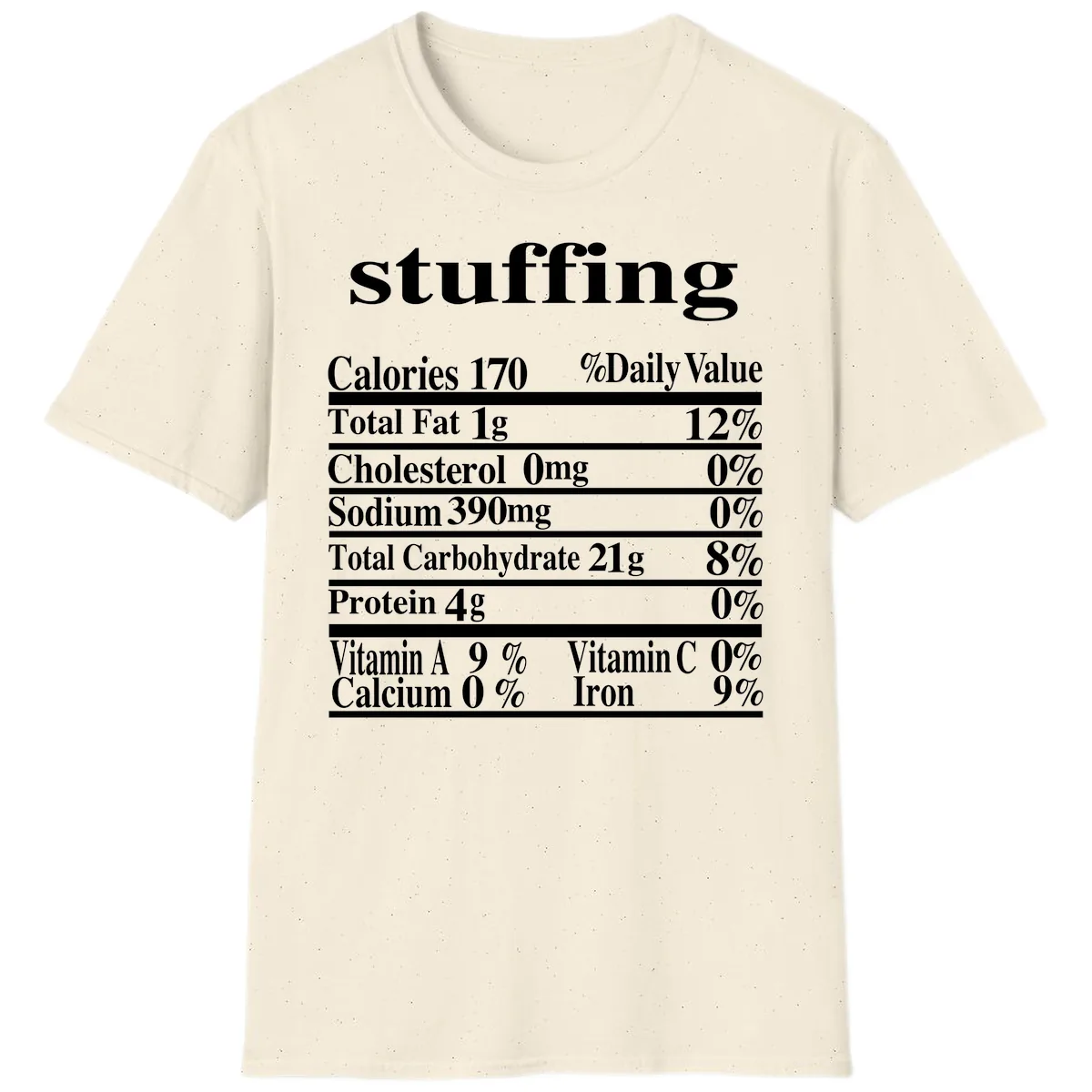 Stuffing Nutrition Facts T-Shirt in Natural