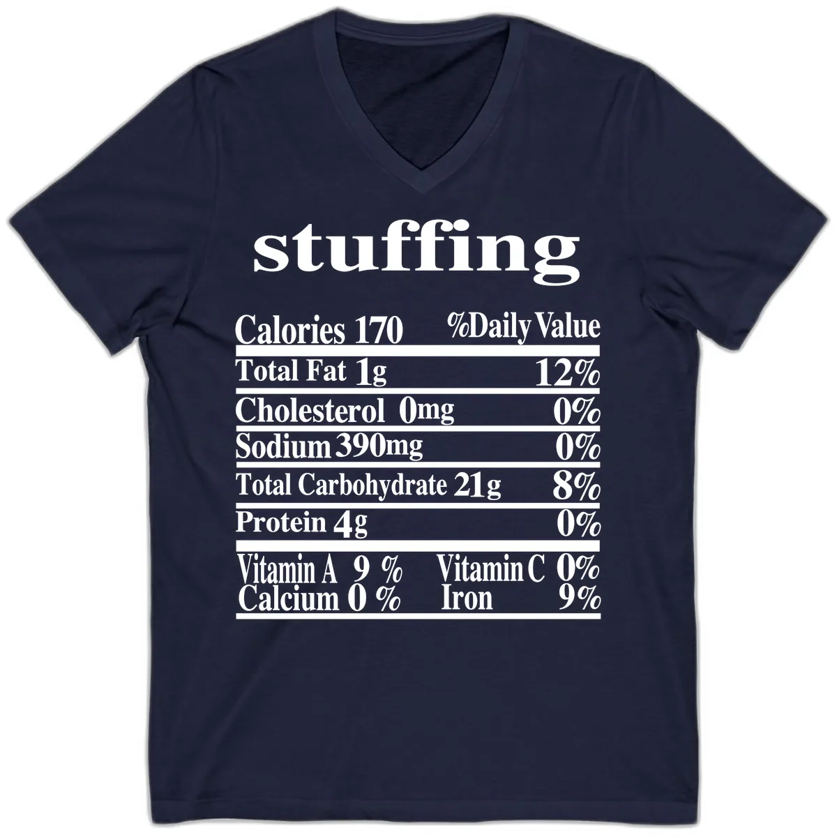 Stuffing Nutrition Facts V-Neck in Navy