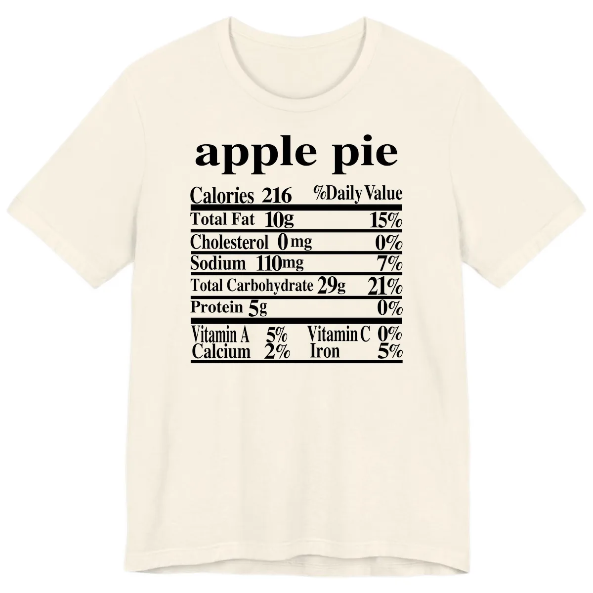 Apple Pie Nutrition Facts Premium T-Shirt in Natural