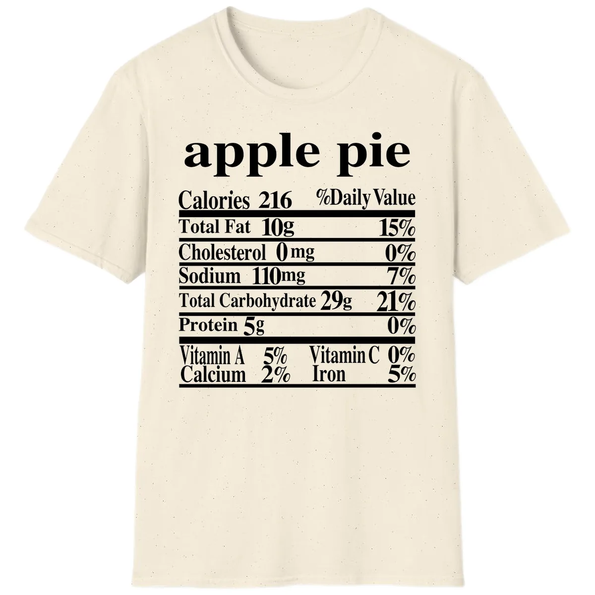 Apple Pie Nutrition Facts T-Shirt in Natural