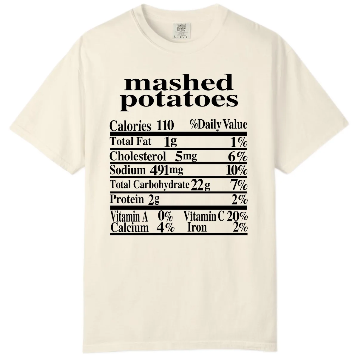 Mashed Potato Nutrition Facts Comfort Color in Ivory