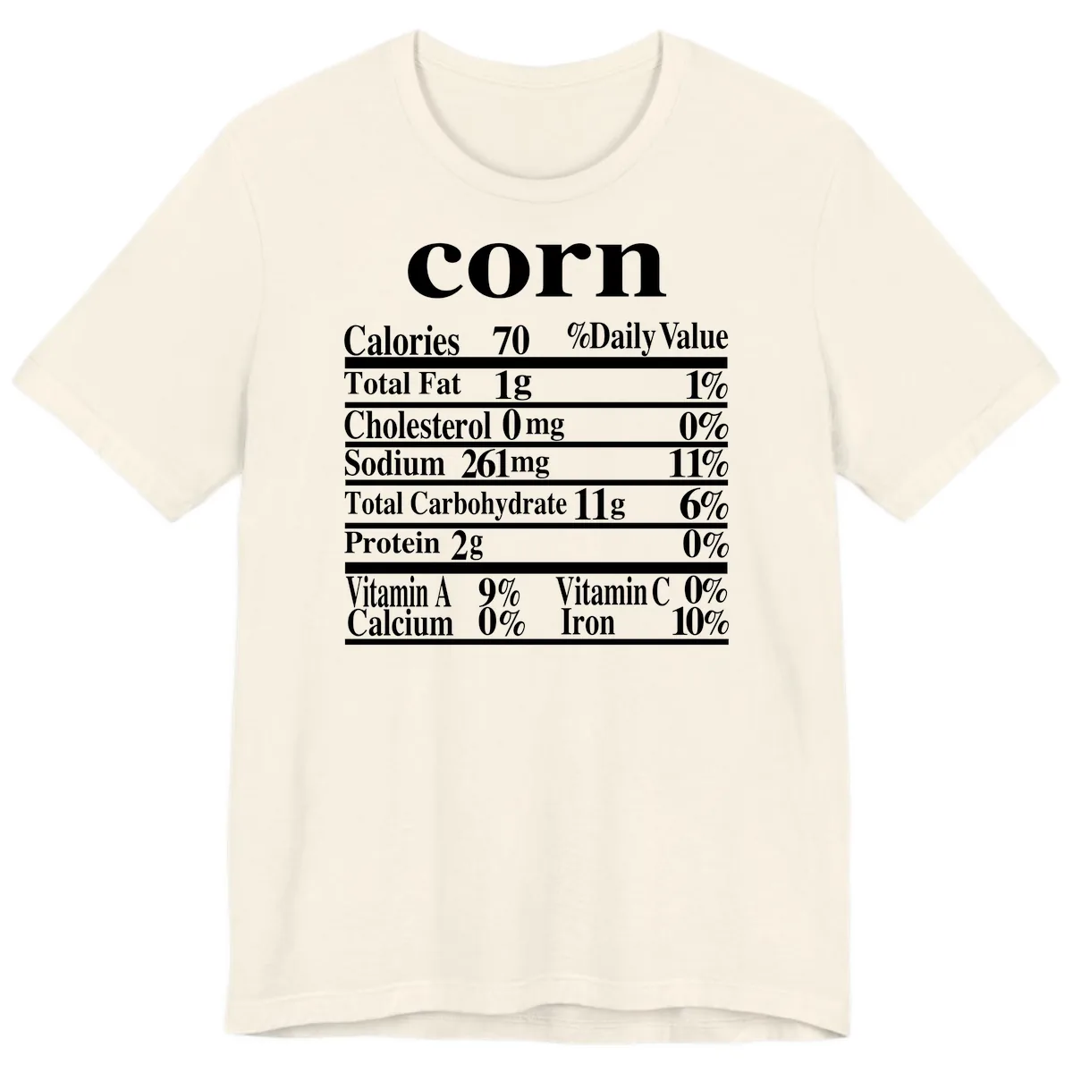 Corn Nutritional Facts Premium T-Shirt in Natural