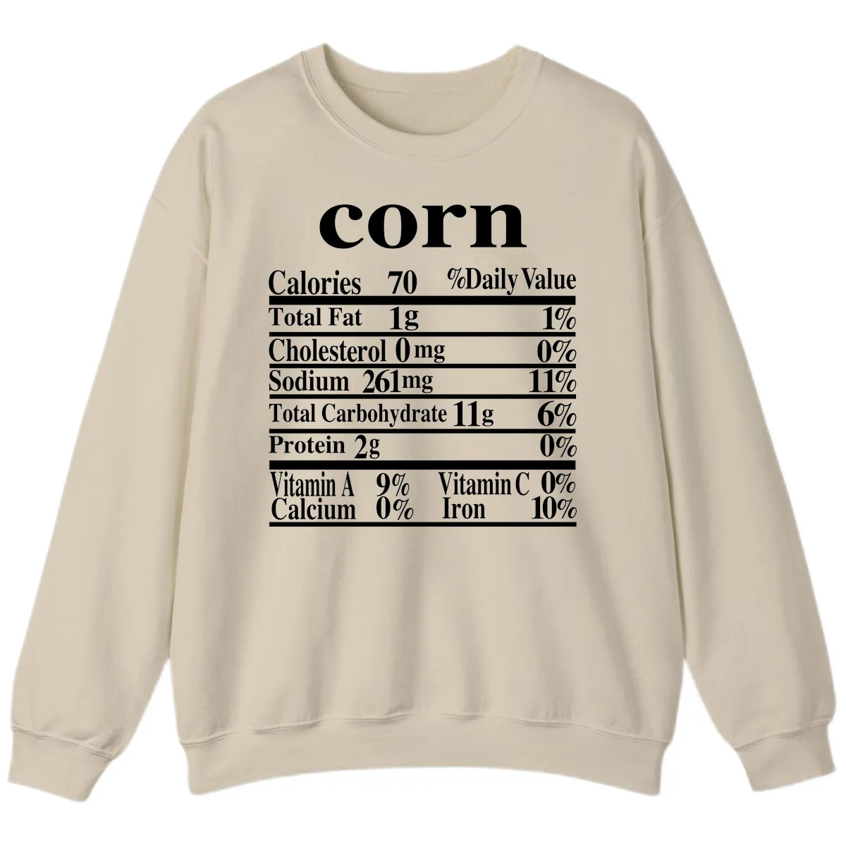Corn Nutritional Facts Sweatshirt in Sand