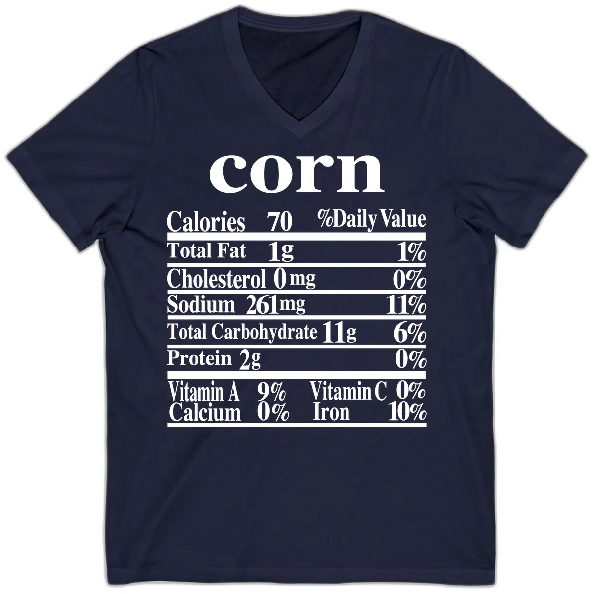 Corn Nutritional Facts V-Neck in Navy