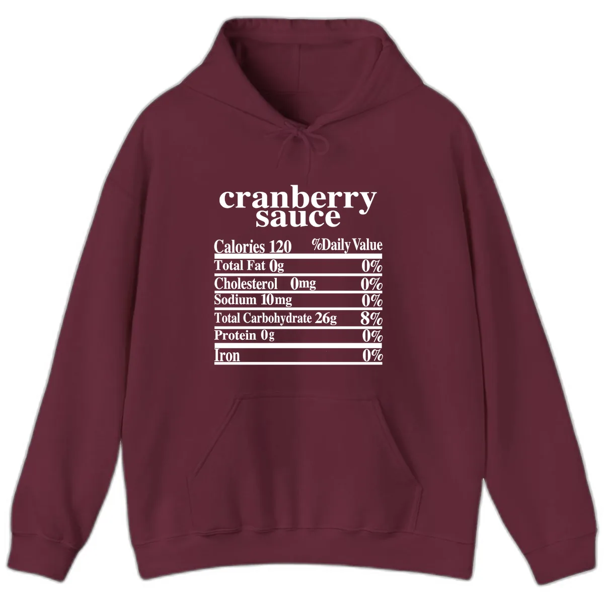 Cranberry Sauce Nutrition Facts Hoodie in Maroon