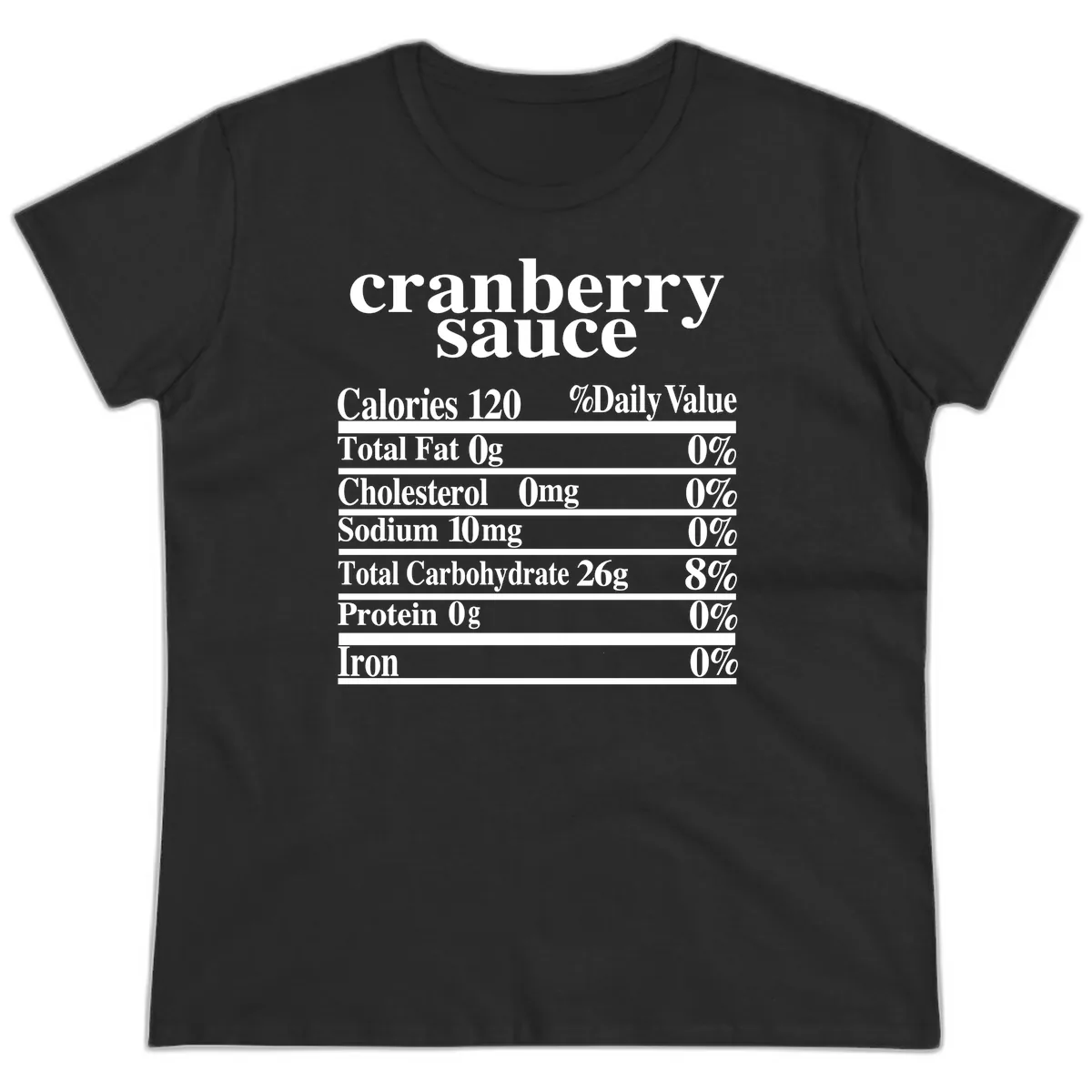 Cranberry Sauce Nutrition Facts Ladies Tee in Black
