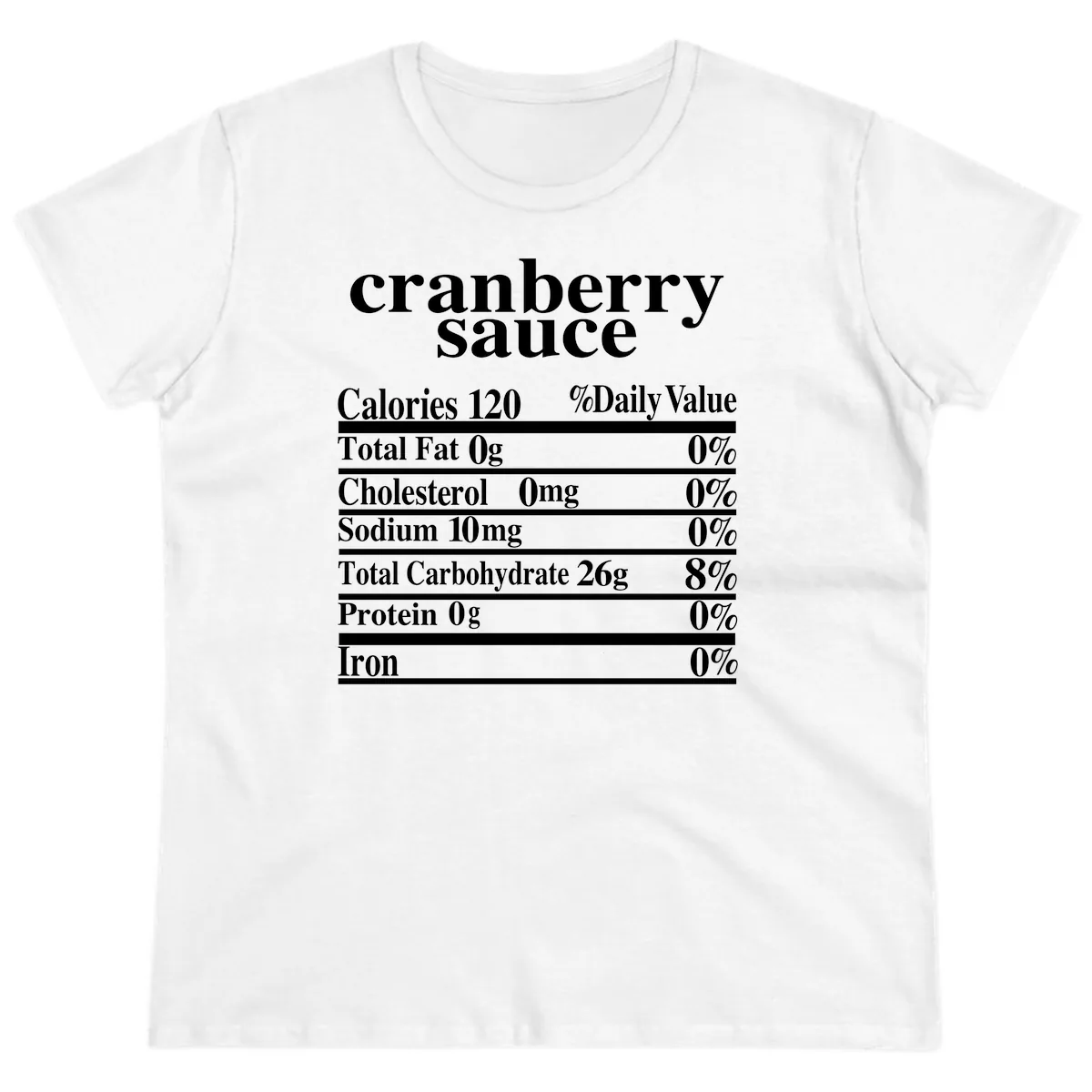Cranberry Sauce Nutrition Facts Ladies Tee in White