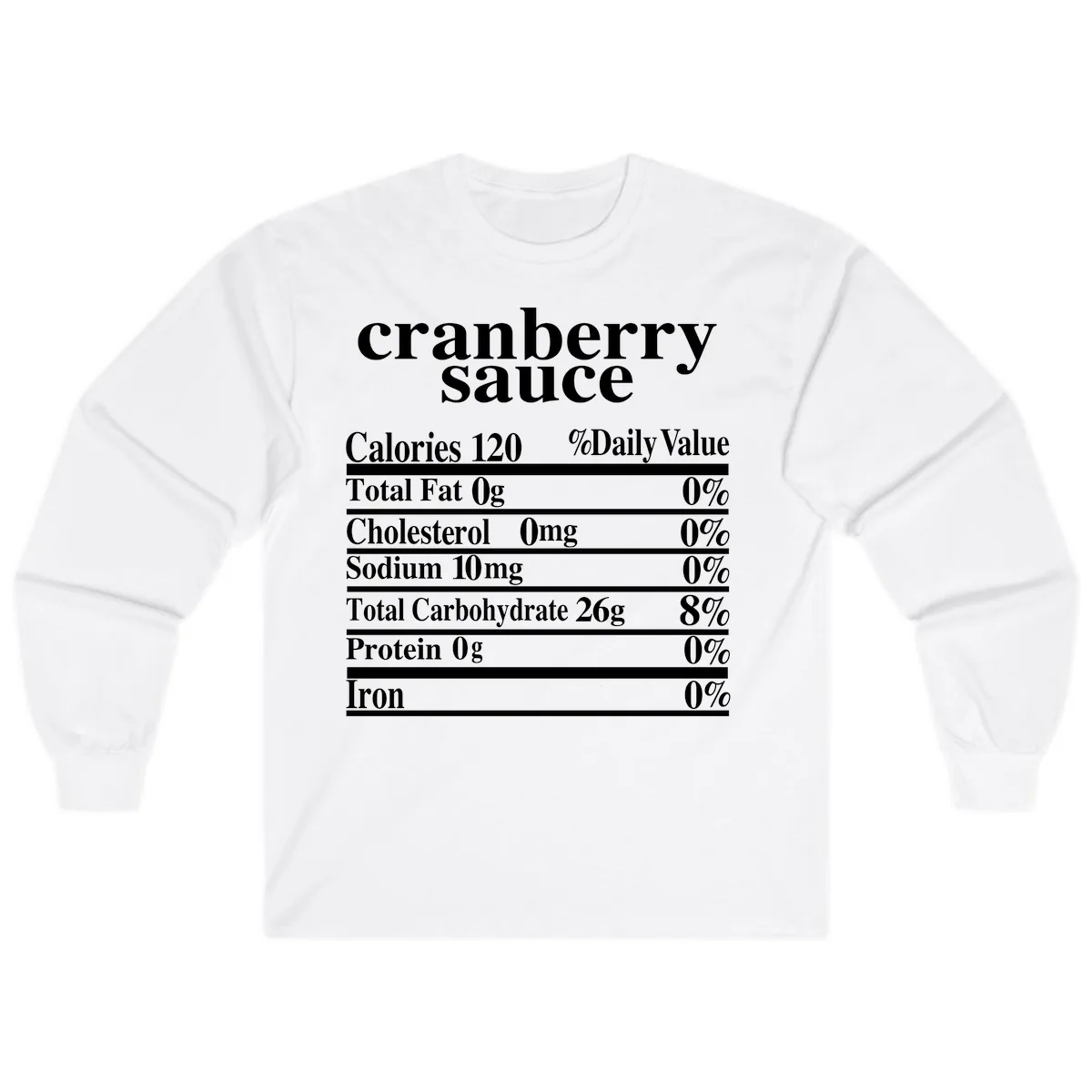 Cranberry Sauce Nutrition Facts Long Sleeve in White