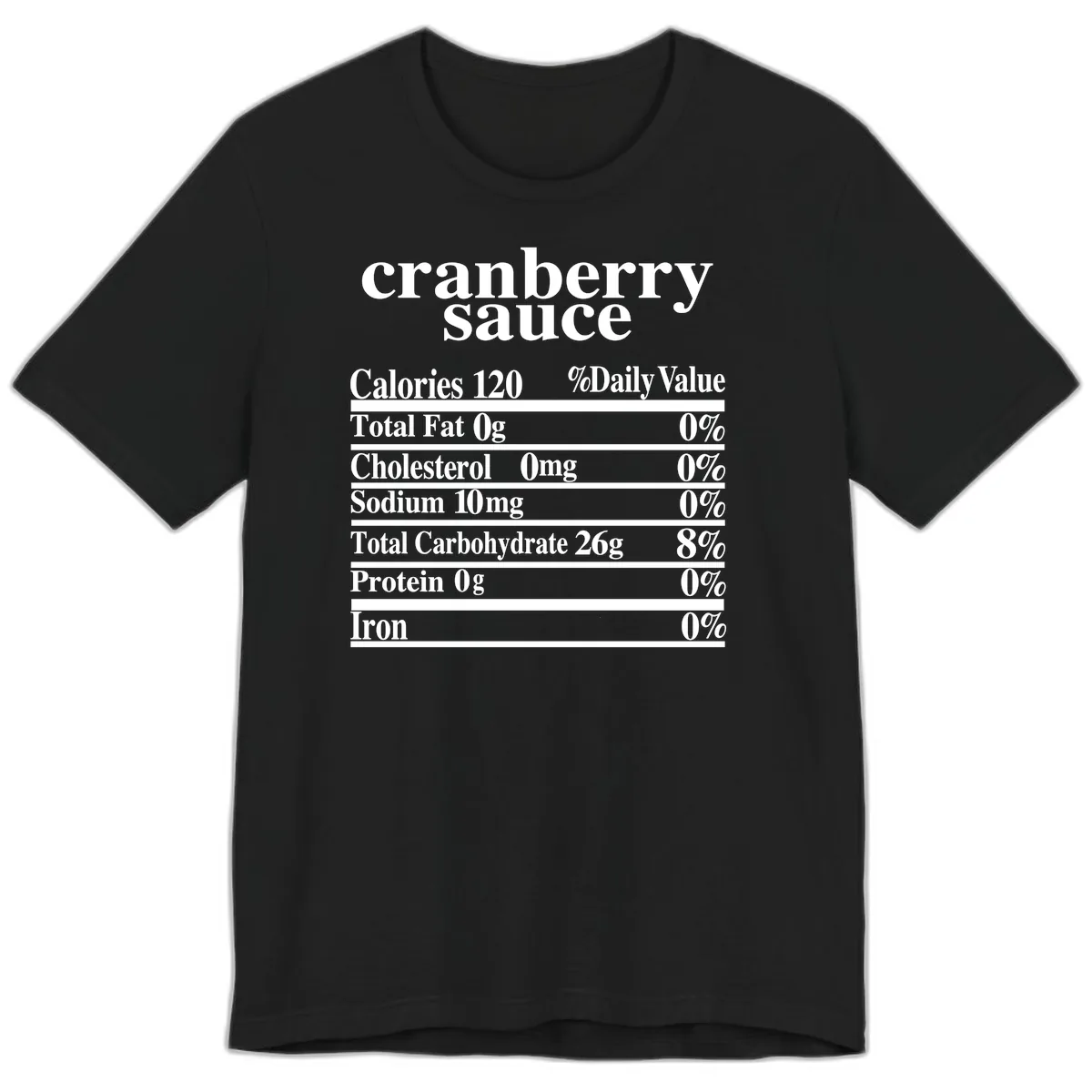 Cranberry Sauce Nutrition Facts Premium T-Shirt in Black