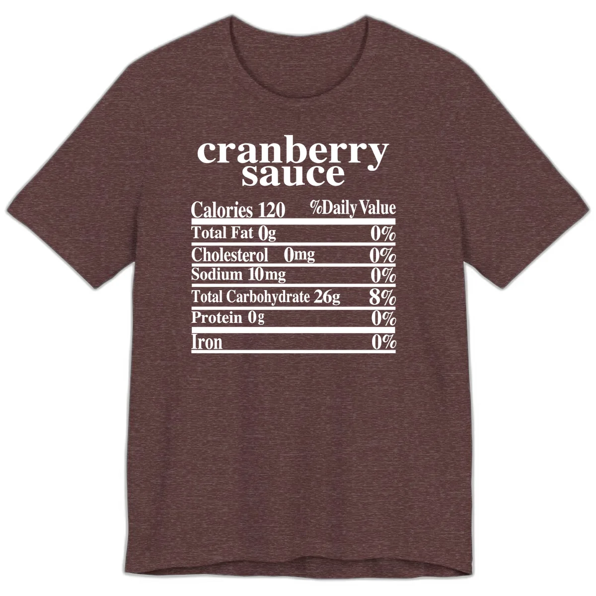 Cranberry Sauce Nutrition Facts Premium T-Shirt in Heather Maroon