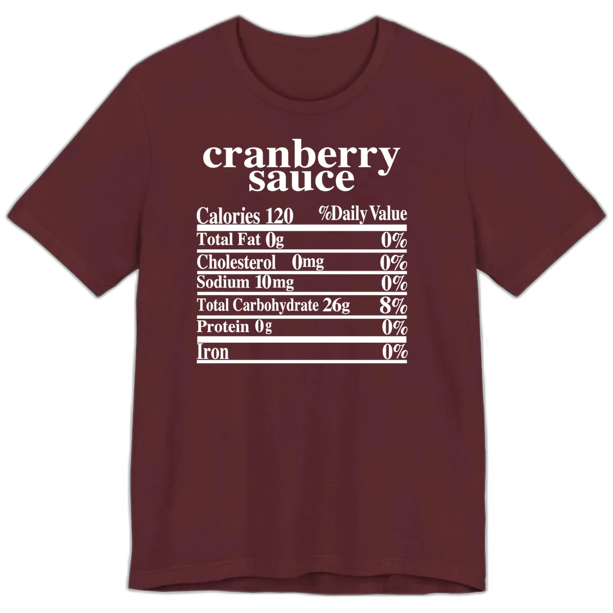 Cranberry Sauce Nutrition Facts Premium T-Shirt in Maroon