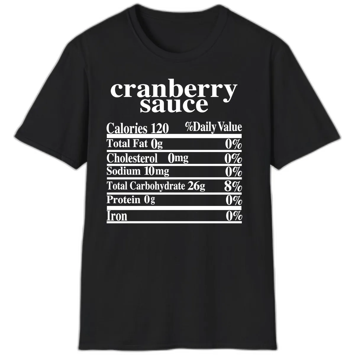 Cranberry Sauce Nutrition Facts T-Shirt in Black