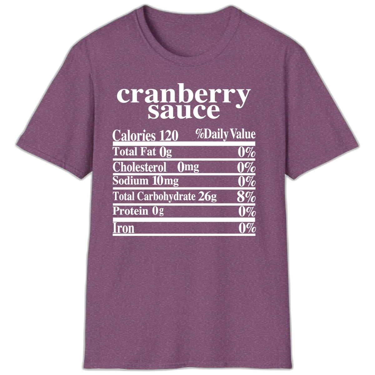 Cranberry Sauce Nutrition Facts T-Shirt in Heather Maroon